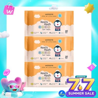 WATSONS COLLECTION - Watsons Hand & Mouth Baby Soft Wipes 20'S X 3
