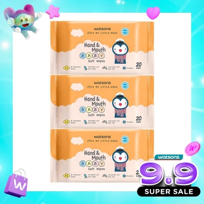 WATSONS COLLECTION - Watsons Hand & Mouth Baby Soft Wipes 20'S X 3 image