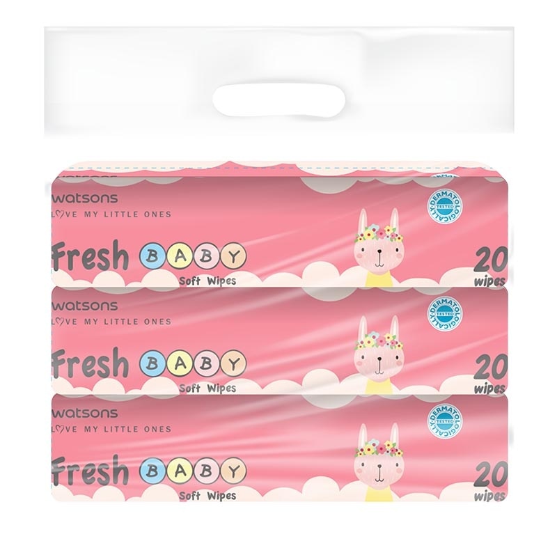 Watsons Fresh Baby Soft Wipes 20'S X 3