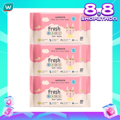 WATSONS Watsons Fresh Baby Soft Wipes 20'S X 3