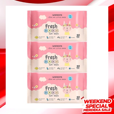 WATSONS Watsons Fresh Baby Soft Wipes 20'S X 3