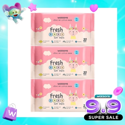WATSONS COLLECTION - Watsons Fresh Baby Soft Wipes 20'S X 3 image