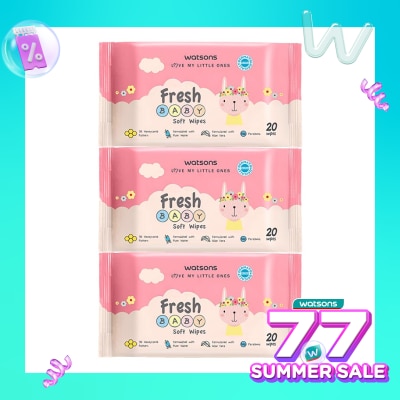 WATSONS Watsons Fresh Baby Soft Wipes 20'S X 3