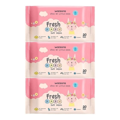 WATSONS Watsons Fresh Baby Soft Wipes 20'S X 3