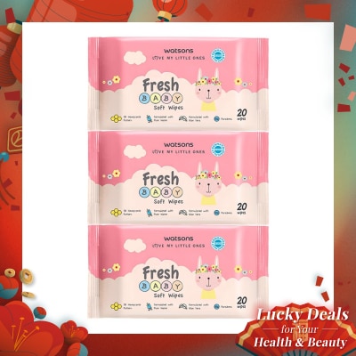 WATSONS Watsons Fresh Baby Soft Wipes 20'S X 3