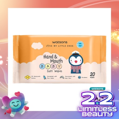 WATSONS Watsons Hand & Mouth Baby Soft Wipes 20'S
