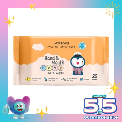 WATSONS - Watsons Hand & Mouth Baby Soft Wipes 20'S