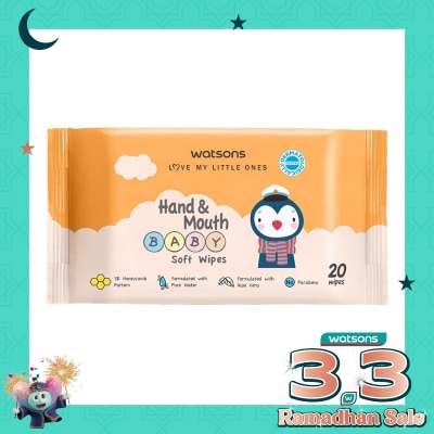 WATSONS Watsons Hand & Mouth Baby Soft Wipes 20'S