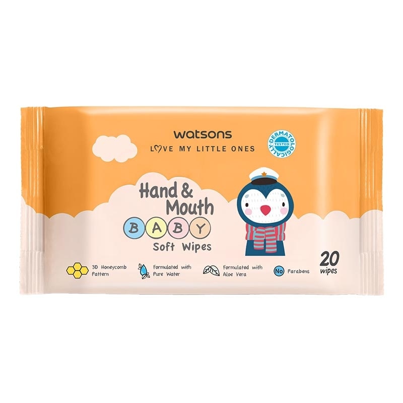 Watsons Hand & Mouth Baby Soft Wipes 20'S