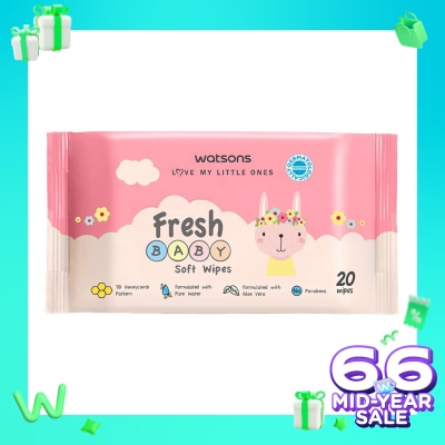 WATSONS Watsons Fresh Baby Soft Wipes 20'S