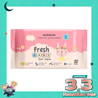 WATSONS Watsons Fresh Baby Soft Wipes 20'S