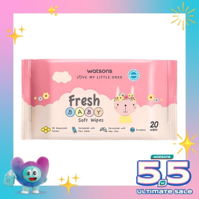 WATSONS - Watsons Fresh Baby Soft Wipes 20'S