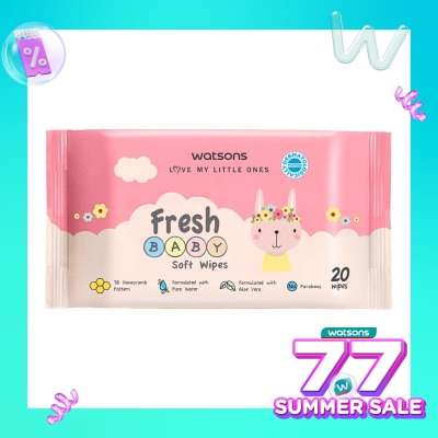 WATSONS Watsons Fresh Baby Soft Wipes 20'S