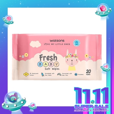 WATSONS Watsons Fresh Baby Soft Wipes 20'S