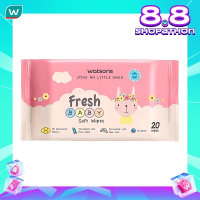 WATSONS Watsons Fresh Baby Soft Wipes 20'S