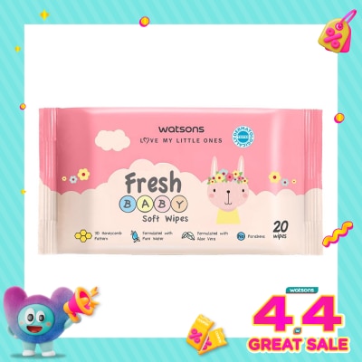 WATSONS - Watsons Fresh Baby Soft Wipes 20'S