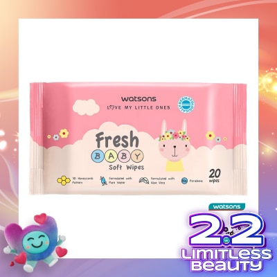 WATSONS Watsons Fresh Baby Soft Wipes 20'S