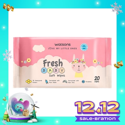 WATSONS Watsons Fresh Baby Soft Wipes 20'S