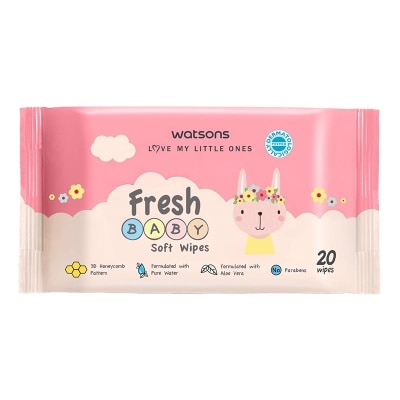 WATSONS Watsons Fresh Baby Soft Wipes 20'S