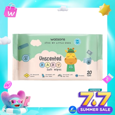 WATSONS COLLECTION - Watsons Unscented Baby Soft Wipes 20'S