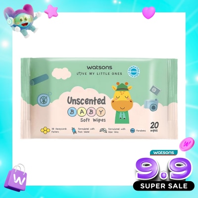 WATSONS COLLECTION - Watsons Unscented Baby Soft Wipes 20'S image