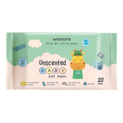 WATSONS Watsons Unscented Baby Soft Wipes 20'S