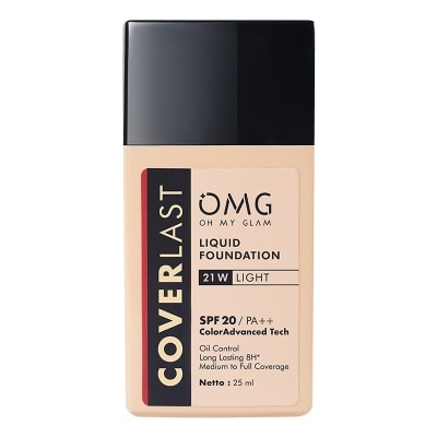 OMG Oh My Glam Coverlast Liquid Foundation 21W Light 25ml