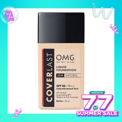 OMG Oh My Glam Coverlast Liquid Foundation 32N Natural 25ml