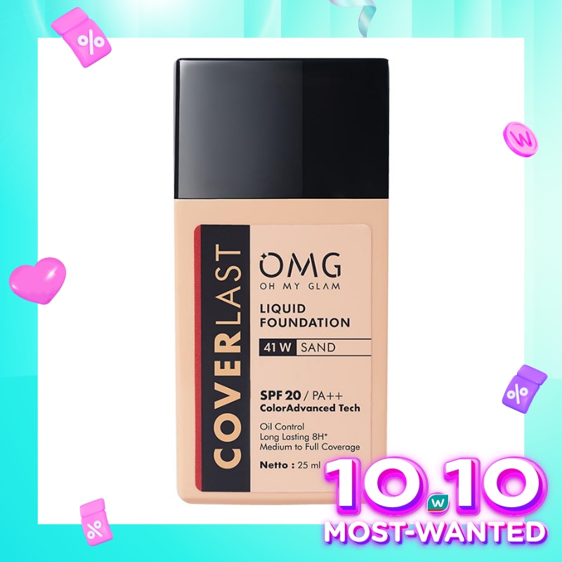 Oh My Glam Coverlast Liquid Foundation 41W Sand 25ml