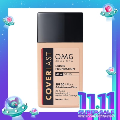 OMG Oh My Glam Coverlast Liquid Foundation 41W Sand 25ml