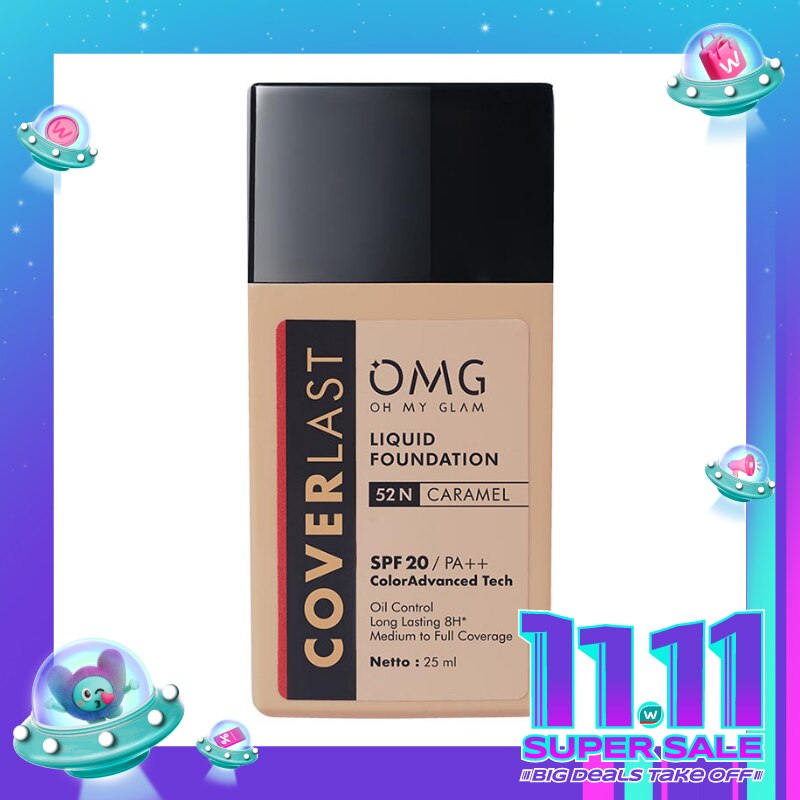 Oh My Glam Coverlast Liquid Foundation 52N Caramel 25ml