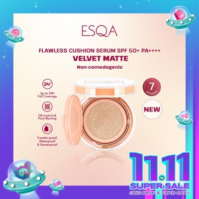 ESQA Esqa Flawless Cushion Serum SPF 50+ PA++++ Velvet Matte Milkshake 15g