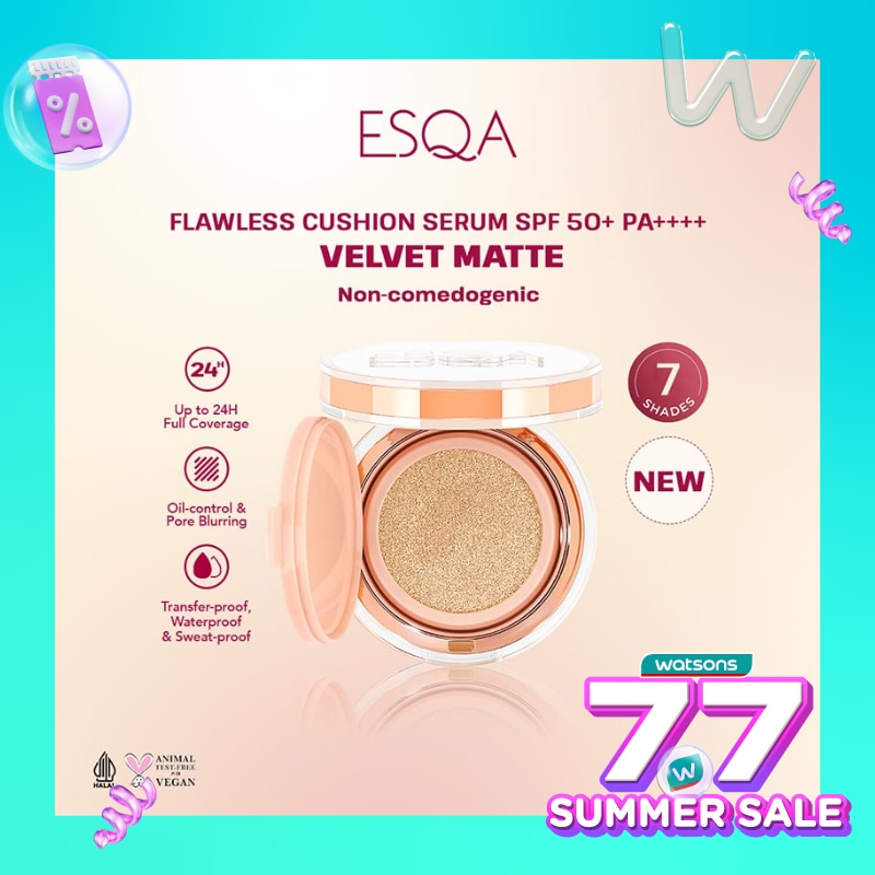 Esqa Flawless Cushion Serum SPF 50+ PA++++ Velvet Matte Vanilla 15g