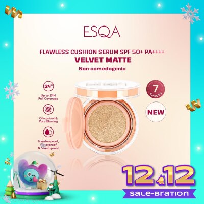 ESQA Esqa Flawless Cushion Serum SPF 50+ PA++++ Velvet Matte Vanilla 15g