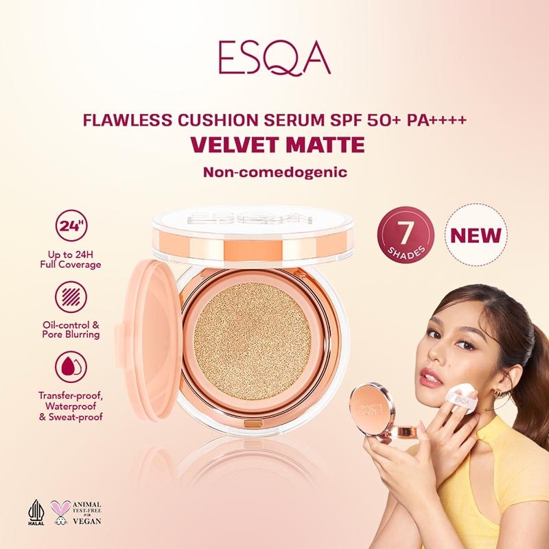 Esqa Flawless Cushion Serum SPF 50+ PA++++ Velvet Matte Vanilla 15g