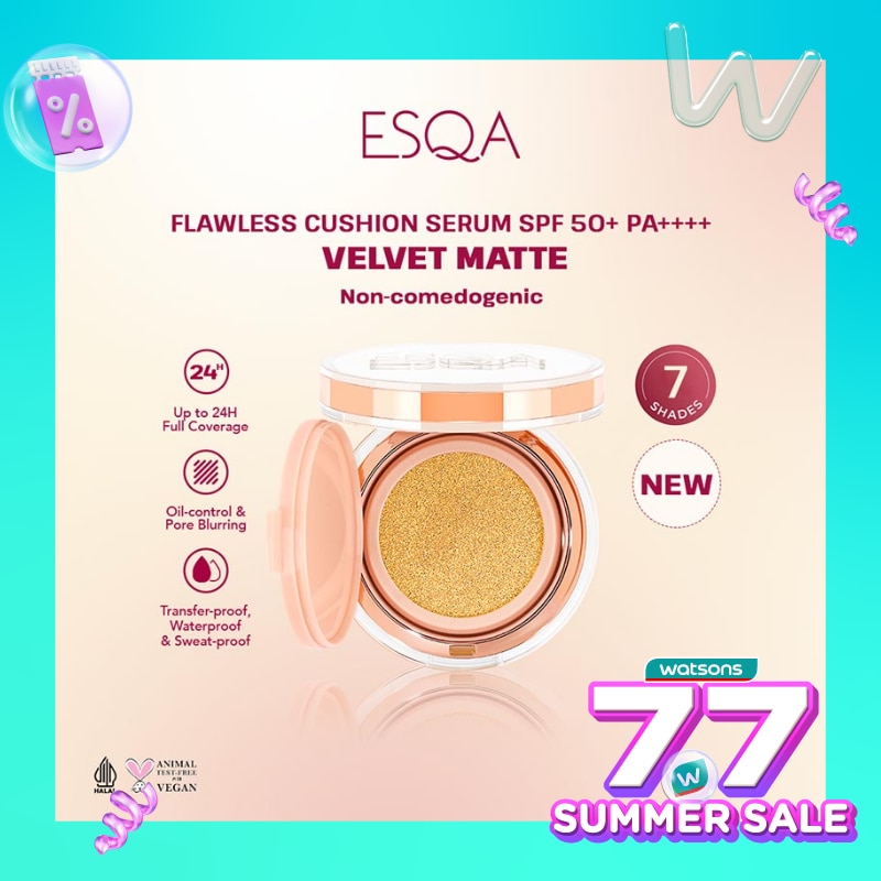 Esqa Flawless Cushion Serum SPF 50+ PA++++ Velvet Matte Caramel 15g