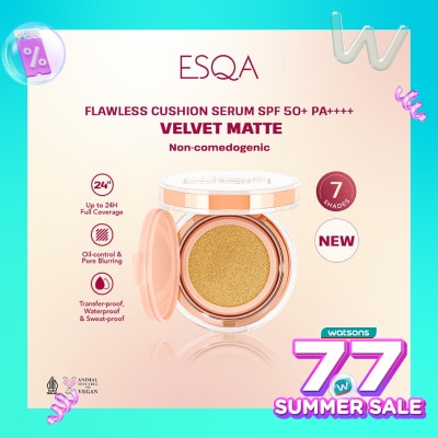 ESQA Esqa Flawless Cushion Serum SPF 50+ PA++++ Velvet Matte Pancake 15g