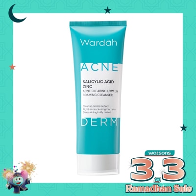 WARDAH Wardah Acnederm Salicylic Acid Zinc Acne Clearing Low pH Foaming Cleanser 100ml