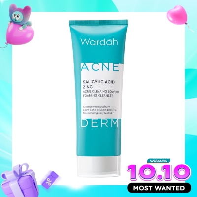 WARDAH Wardah Acnederm Salicylic Acid Zinc Acne Clearing Low pH Foaming Cleanser 100 ml image