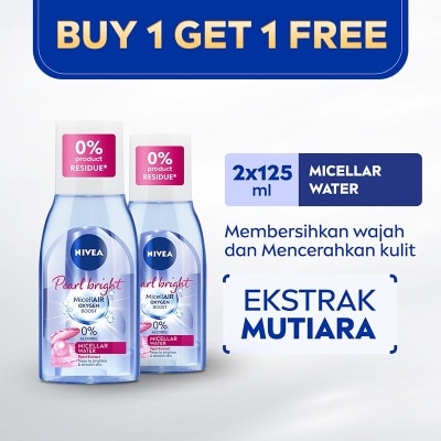 NIVEA Nivea Micellar Water Pearl Bright MicellAir Oxygen Boost 125ml (Beli 1 Gratis 1)