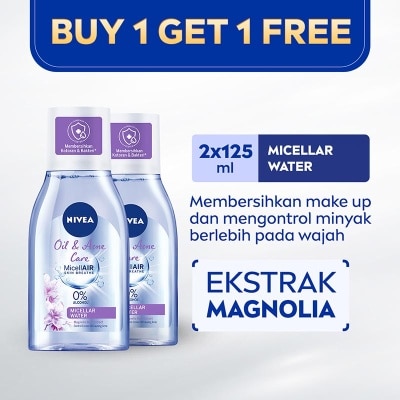 NIVEA Nivea Micellar Water Oil & Acne Care MicellAir Skin Breathe 125ml (Beli 1 Gratis 1)