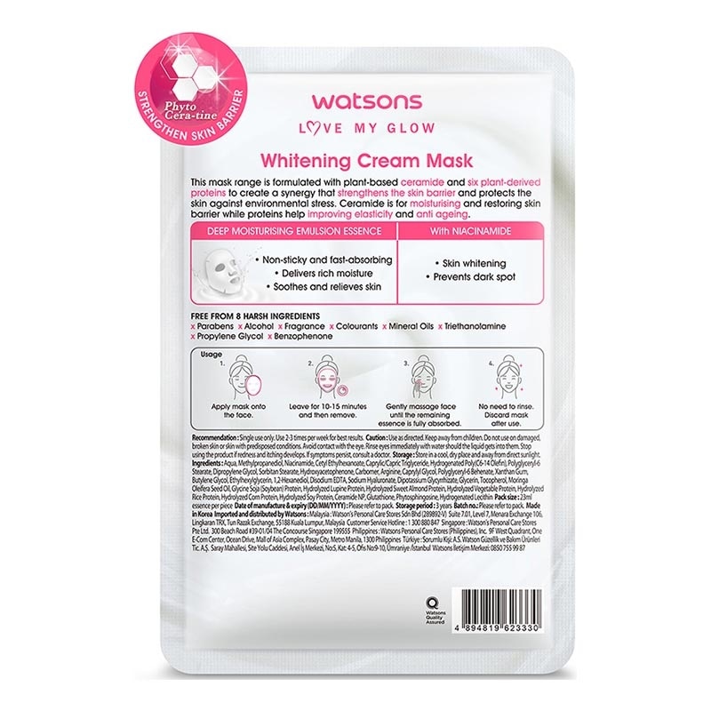 Watsons Whitening Cream Mask 1'S