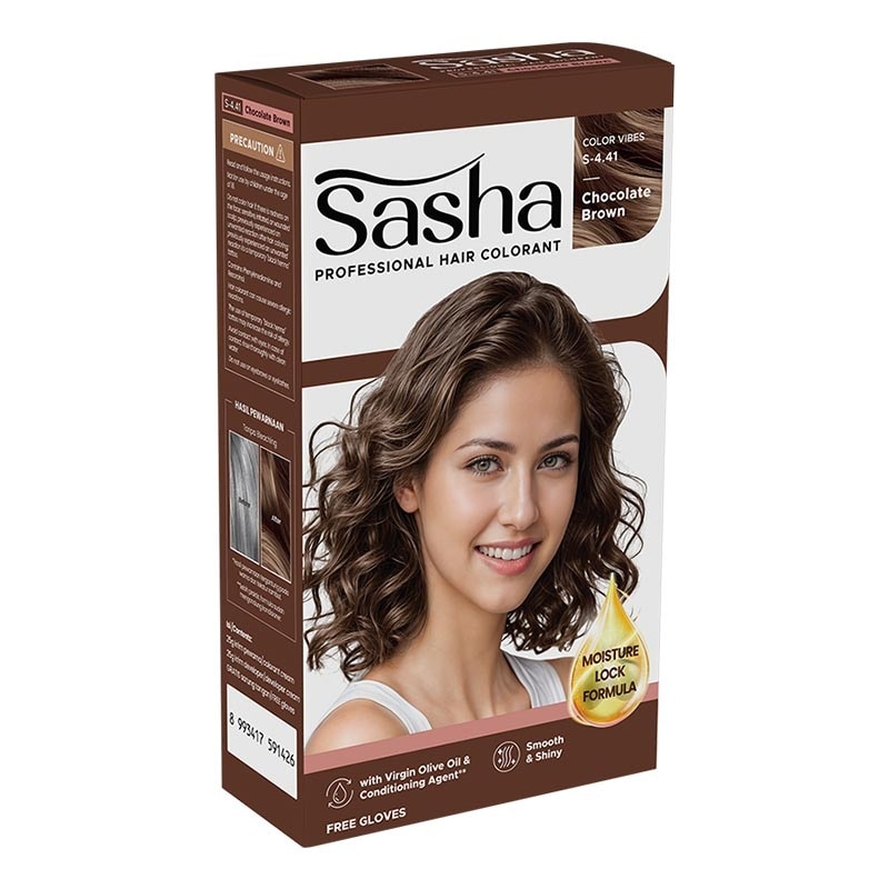 Sasha Professional Hair Colorant - Color Vibe Series S-4.41 Chocolate Brown