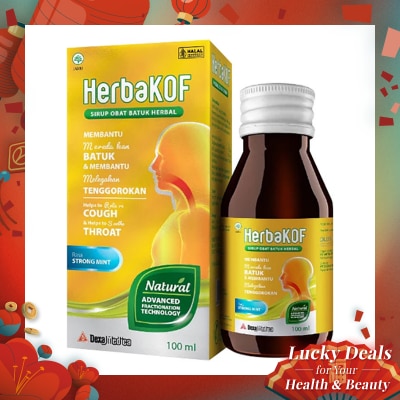 HERBAKOF Sirup Obat Batuk Herbal Strong Mint 100ml