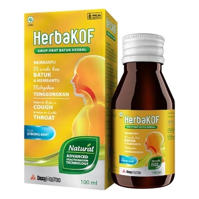HERBAKOF Sirup Obat Batuk Herbal Strong Mint 100ml
