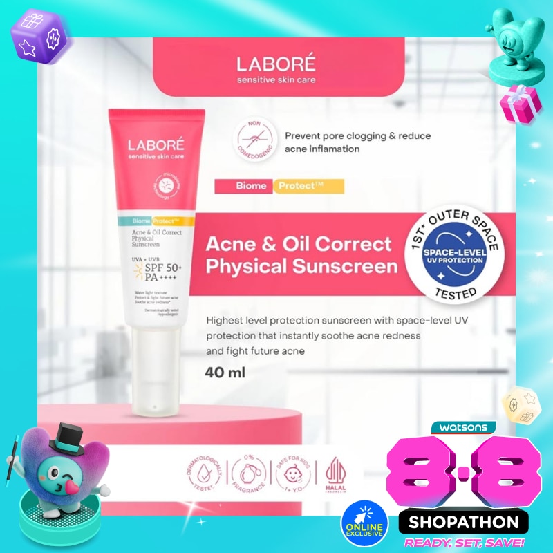 Labore Sensitive Skin Care BiomeProtect Acne & Oil Correct Physical Sunscreen SPF50+ PA++++ 40ml image