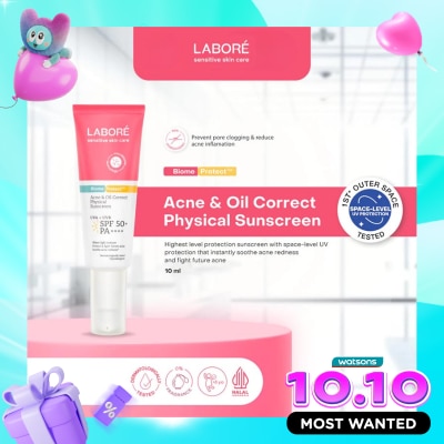 LABORE Labore Sensitive Skin Care BiomeProtect Acne & Oil Correct Physical Sunscreen SPF50+ PA++++ 10ml image