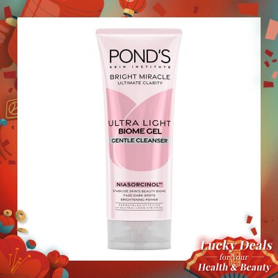 PONDS Ponds Bright Miracle Ultra Light Biome Gel Gentle Cleanser Niasorcinol 90g