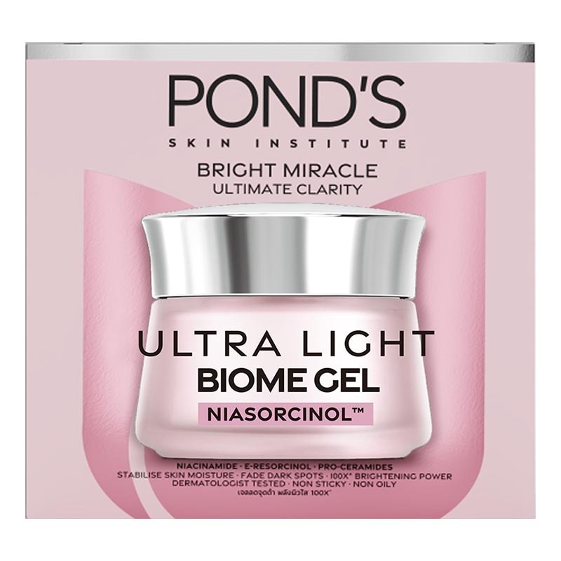 Ponds Bright Miracle Ultra Light Biome Gel Brightening Moisturizer Niasorcinol 50g