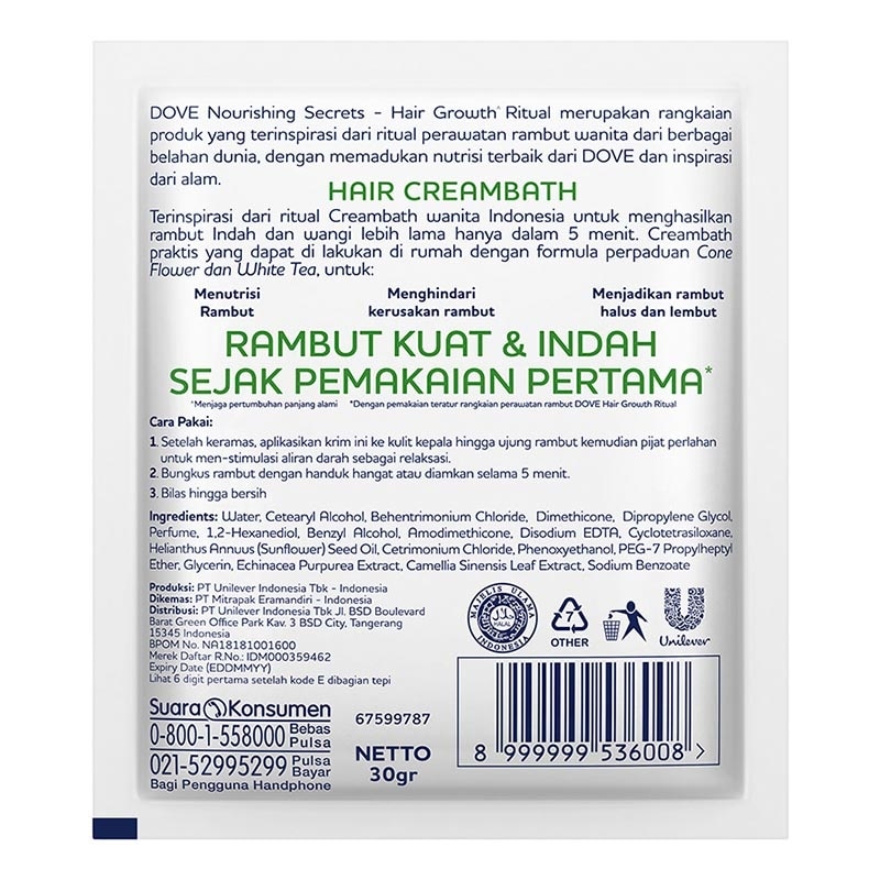 Dove Hair Growth Ritual Creambath 30g